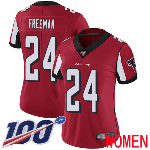Atlanta Falcons Limited Red Women Devonta Freeman Home Jersey NFL Football #24 100th Season Vapor Untouchable